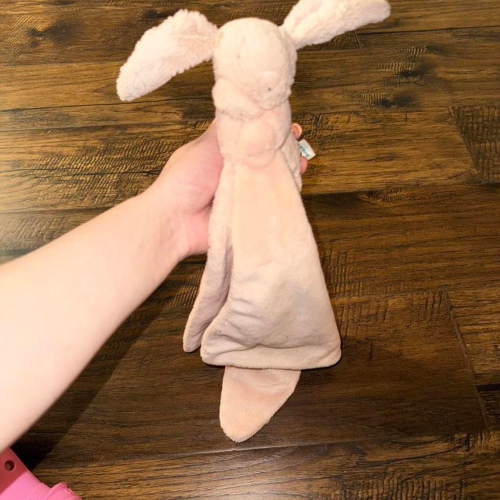 Jellycat‎ Lovey Pink Bunny Rabbit Baby Plush Holding Security Blanket